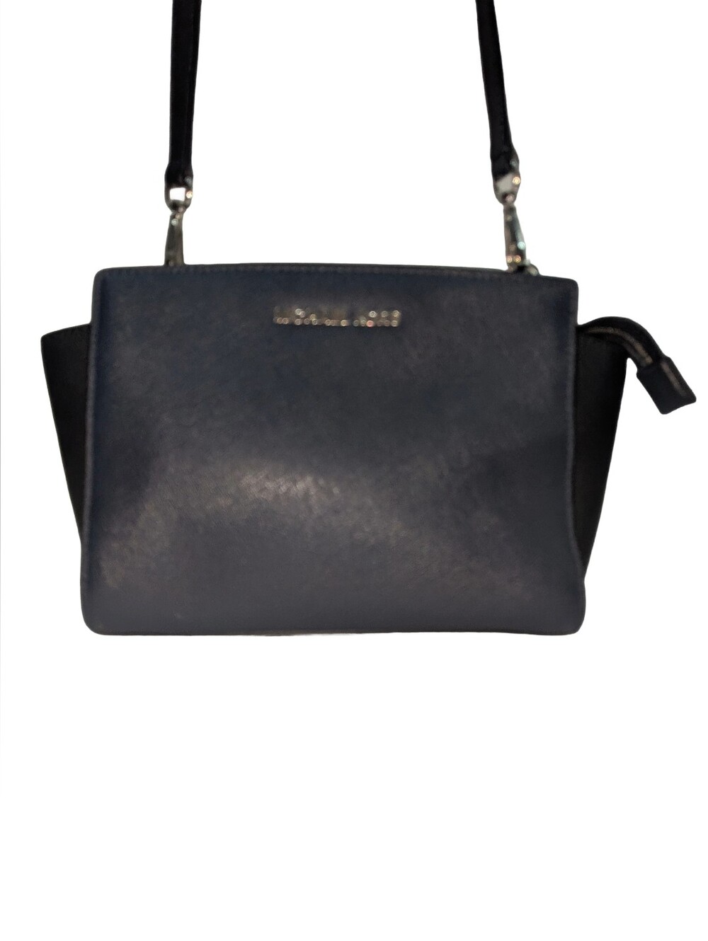 Michael Kors Navy and Black Leather Crossbody Bag